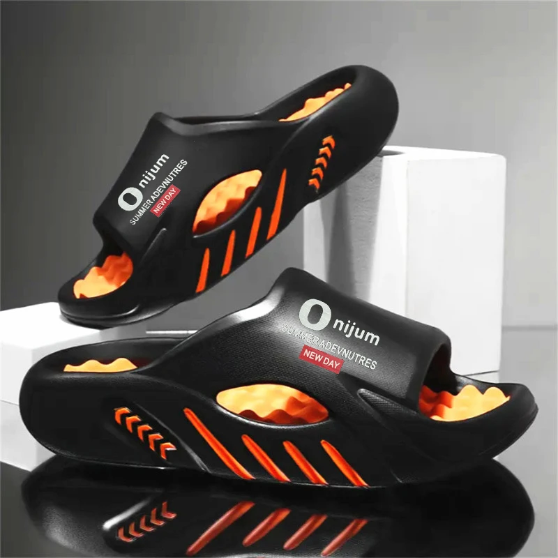 Men's Slippers EVA Non-slip Slides Fashion Casual Slippers Open Toe Men's Slides Sandals Outdoor Hole Shoes Male Larger Size image 2