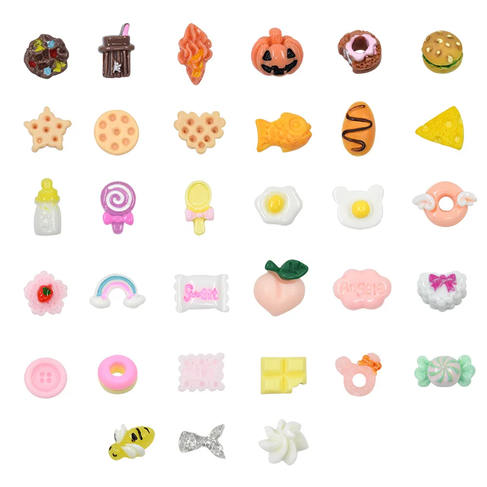 Resin Donuts Cabochons for Scrapbooking,DIY Accessories Supplies,Fake Food Material Embellishments,Flatback Charm Crafts,25Pcs