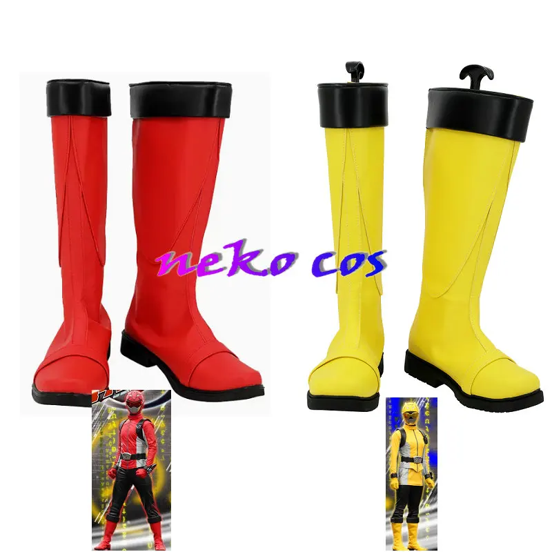 

Tokumei Sentai Go Buster Sakurada Hiromu Red Buster Yellow Buster Cosplay shoes boots Customized size