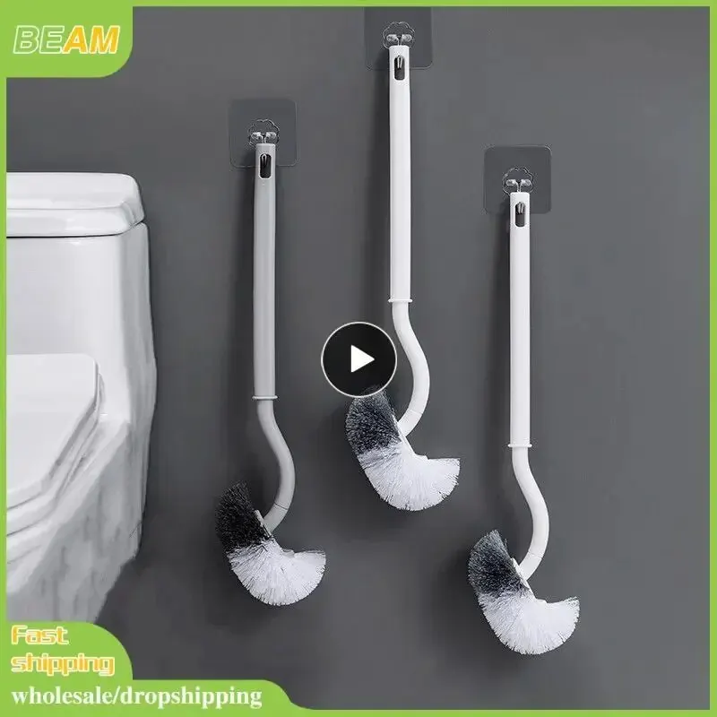 Household Toilet Long Handle Toilet Brush; Toilet Brush; Cleaning Wall-mounted Toilet; No Dead Corner Cleaning