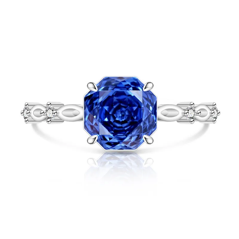 Women's 925 Sterling Silver Rose Cut Diamond Ring