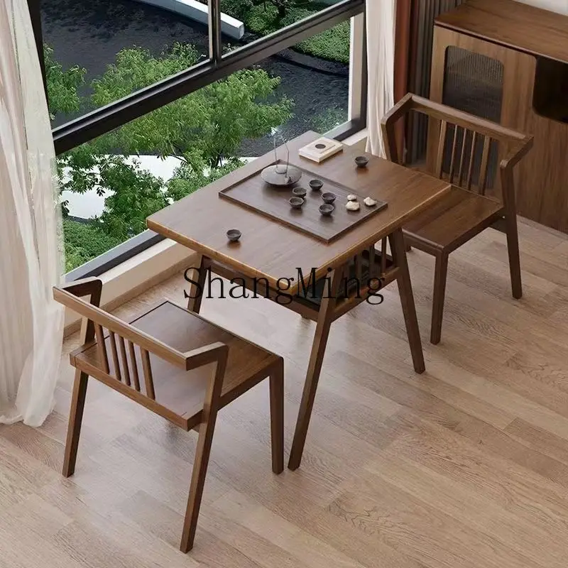 

ZYY solid wood balcony table and chair three-piece leisure household small apartment simple one table and two chairs