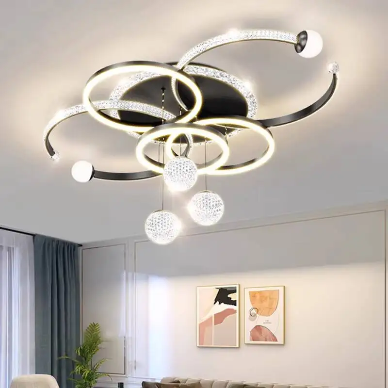 2025 Simple and Modern Crystal Starry Sky Ceiling Lamp Living Room Main Chandelier Light Spotlight Light Luxury Main Light Lamps