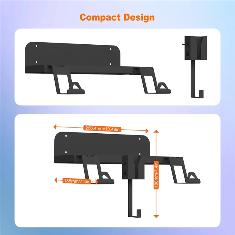 

Game Console Wall Mount Bracket For PS5 Game Host Rack Space Saving Gamepad Storage Holder Stand For Playstation 5