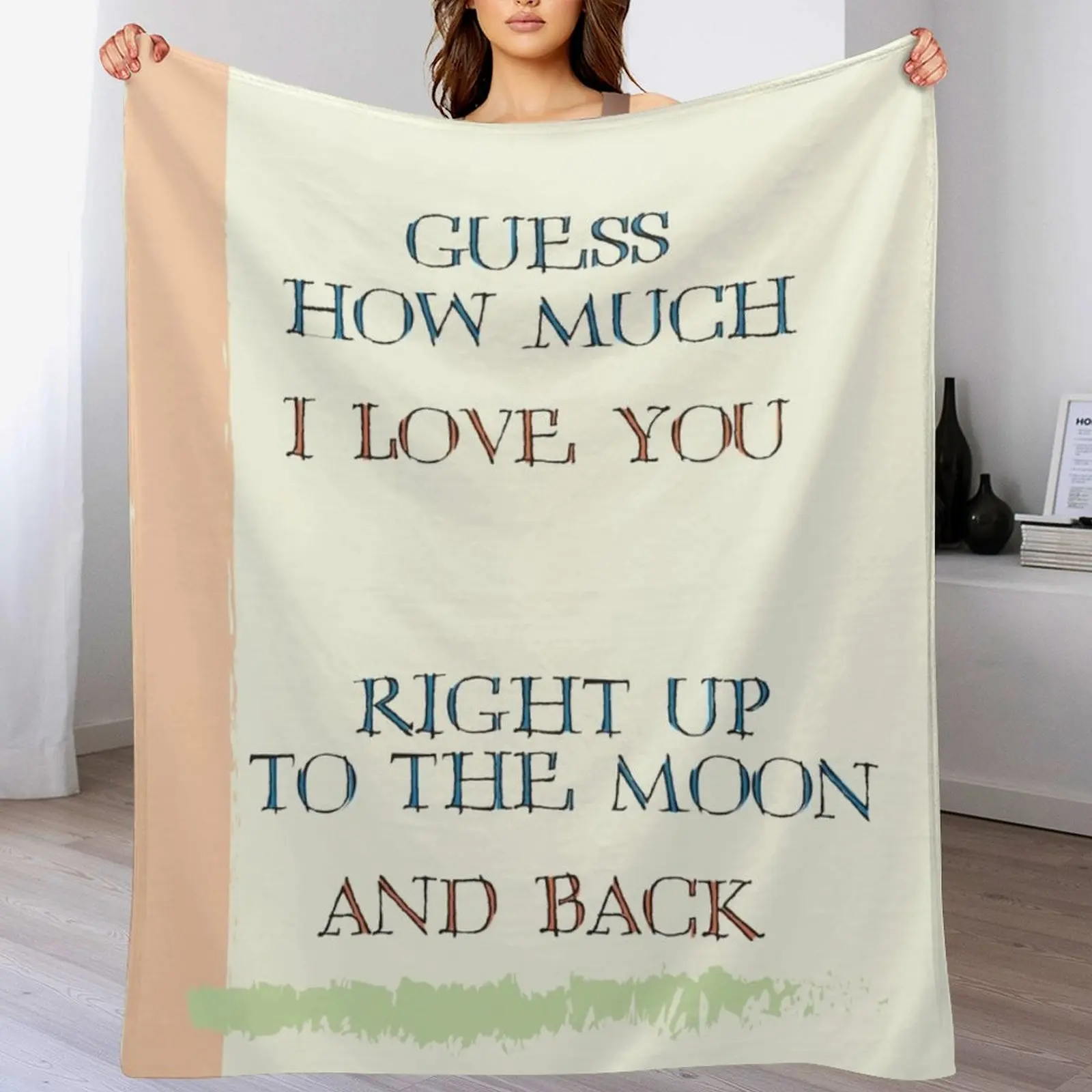 Manta de Piel Sintética Suave y Cálida para Cama con la Frase 'Adivina Cuánto Te Quiero'