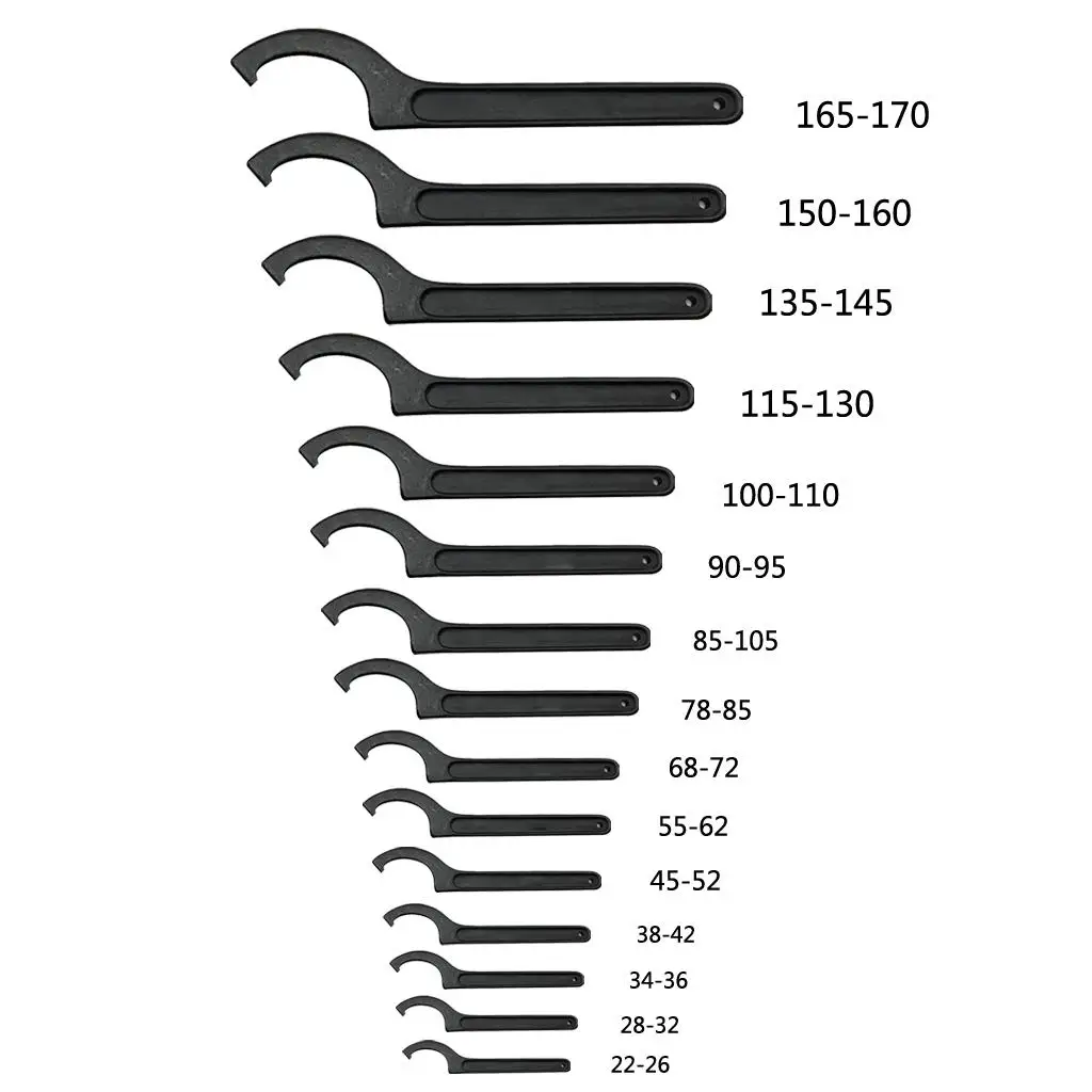 15 Sizes ER Hook Wrench Spanner Collet Chuck for Lathe Clamping Wrench Key Screw NEW - Black, 28-32