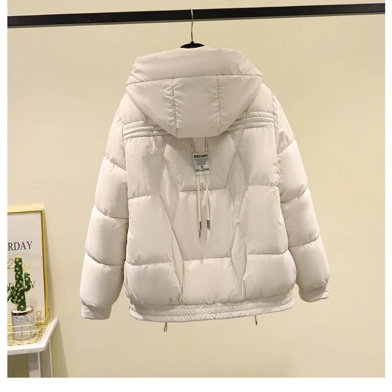 Korean Coat Winter Women Windproof Puffer Jacket Thick Warm Parka Long Sleeve Hooded Snow Clothes Casual Loose Outerwear New