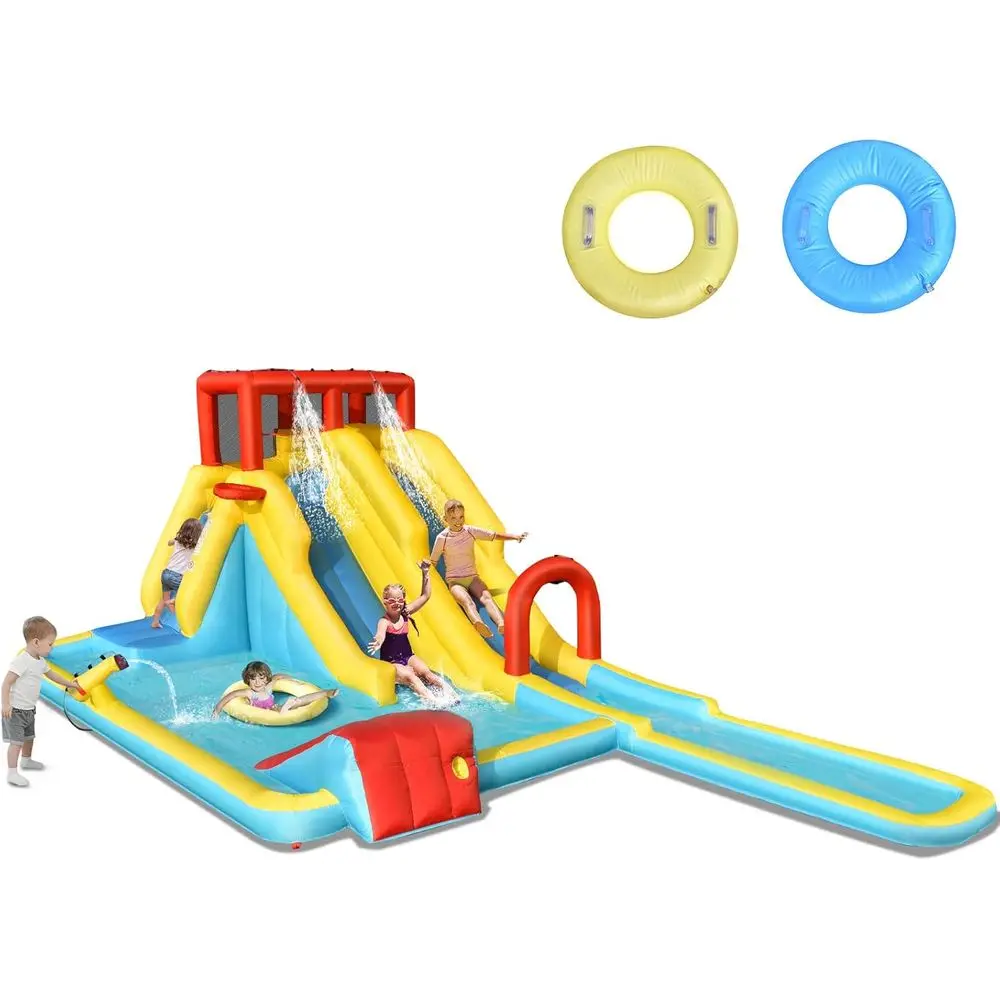 Dmuchana Zjeżdżalnia Wodna, Podwójna Zjeżdżalnia Gigantyczny Park Wodny Domek do Skakania z Wspinaczką, Basen z Wodą, Dmuchane Zjeżdżalnie Wodne