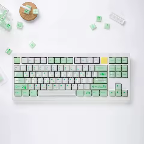 SOULCAT Hami Melon Milk Keycap Set 138key PC Custom Glossy Translucent KeyCaps Suit Cherry Profile KeyCap MX Mechanical Keyboard