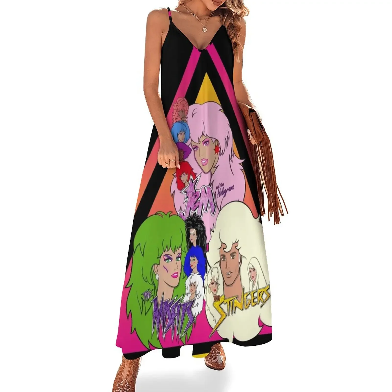 

Jem and the Holograms + The Misfits meet The Stingers! Sleeveless Dress luxury dress women clothes