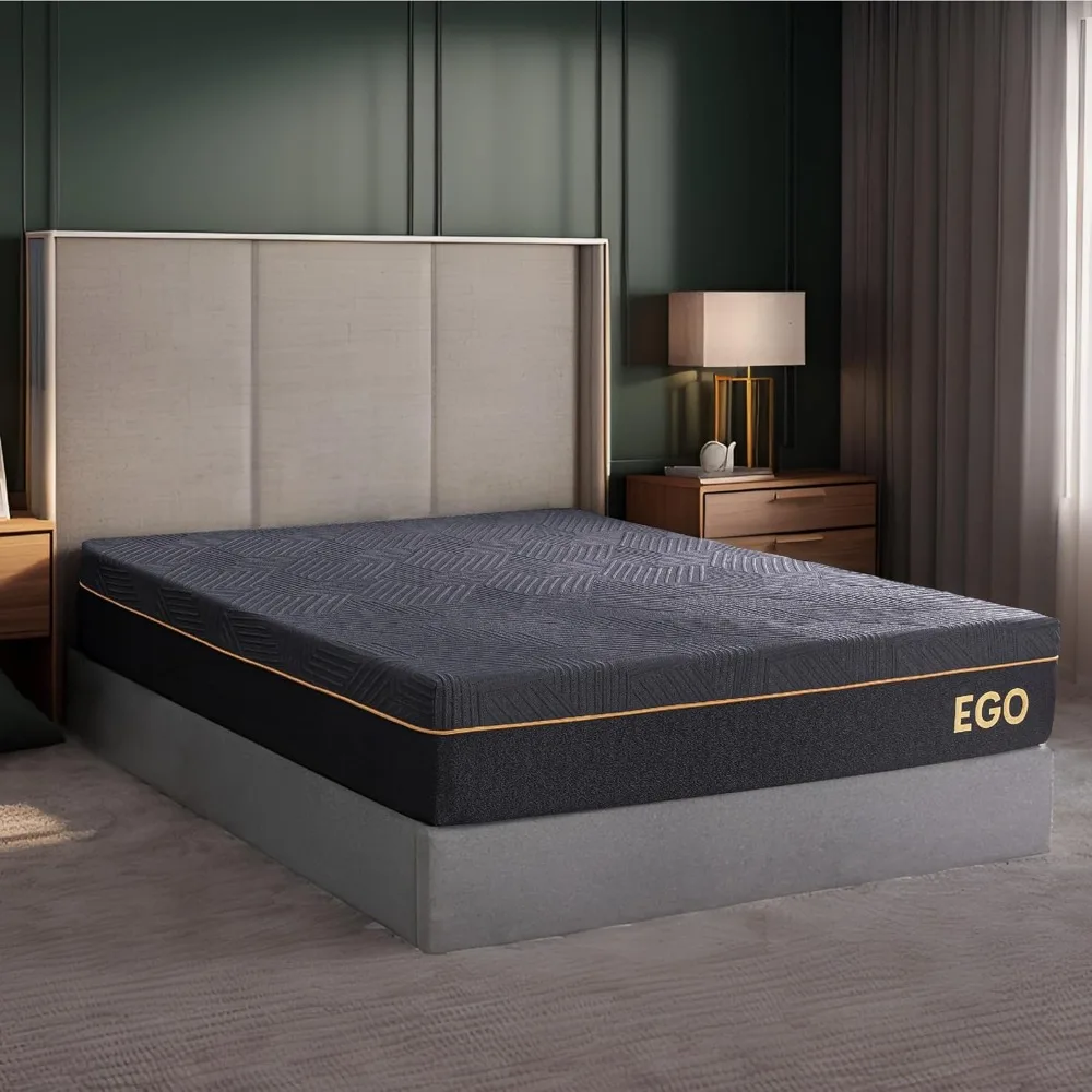 

EGOHOME King Memory Foam Mattress, Cooling Copper Gel Mattress for Pain Relief, Therapeutic Mattress in a Box