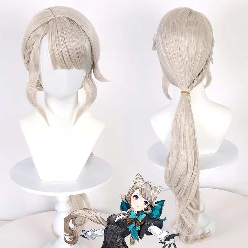 Synthetic Cosplay Wig Inspired By Linette-G Original Series, Side Braid, Highlighted, Realistic Scalp, Heat Resistant, Party