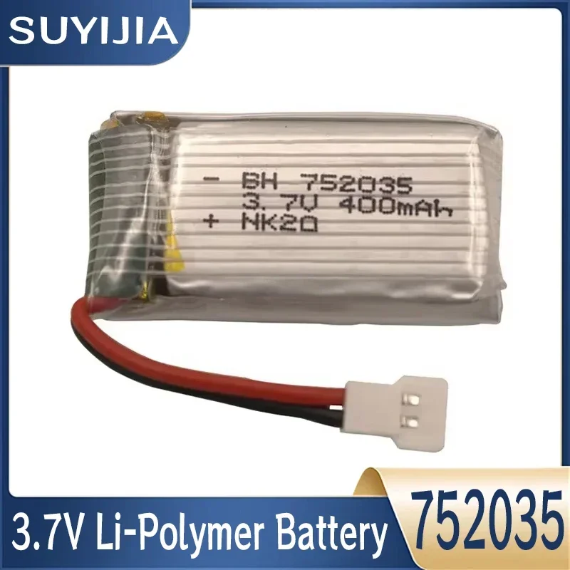 3.7V 400mAh Lipo Battery 752035 Battery for  Remote Control FX620 FX820 F22 SU57 Mige530 RC Drone Rechargeable Polymer Batteries