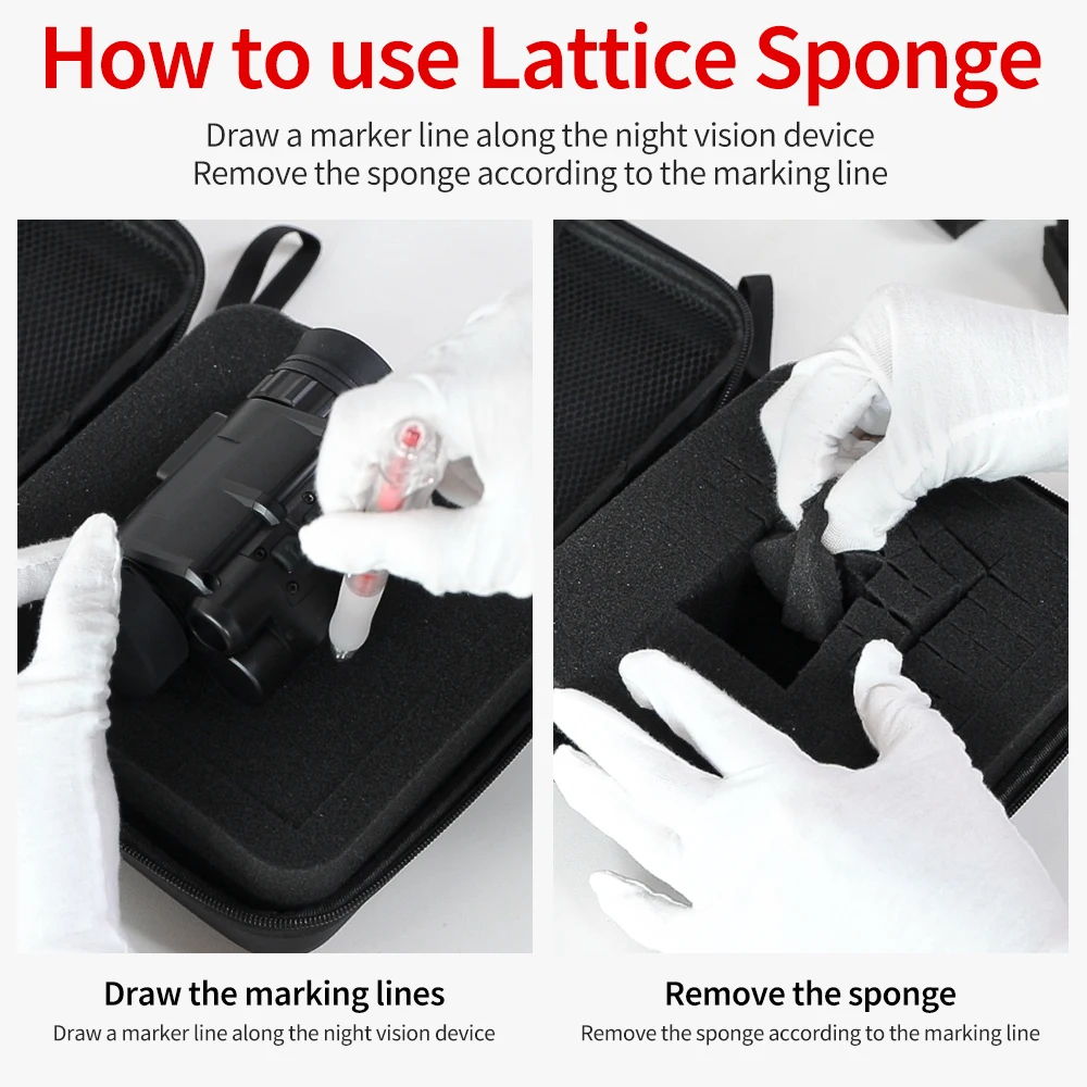 Waterproof Protective Box with Customizable Pluck Foam Interior For Pard NV007/NV007SP Henbaker NV710S/NV700S Sytong HT-66/HT-77 - Image 3