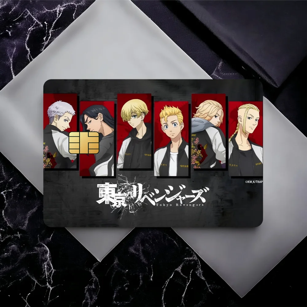 ID Mikey Film Skin Cover Credit Card Stickers  Anime Tokyo Revengers 4PCS Debit Front Decoration Bank Bus Pass Waterproof