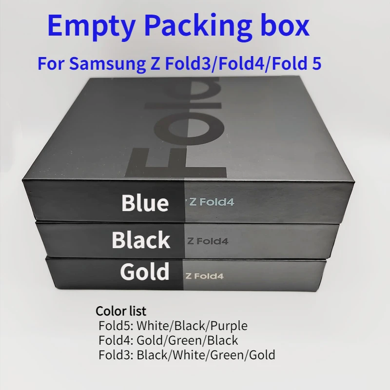 New Retail Box For Samsung Z Fold5 Fold4 Fold3 Fold2 5G Empty Packing Box or with Accessories for Z Fold 3 4 5 2  5G Phones