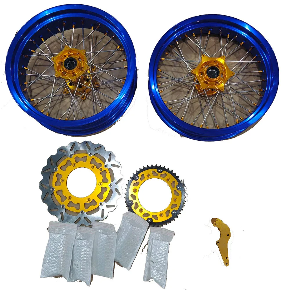 Gold Spokes Fit For KTM EXC SXF 2003-2024 17-3.5/5.0 Wheel Set Dirt Bike Off Road Motorcycle Supermotard Wheels