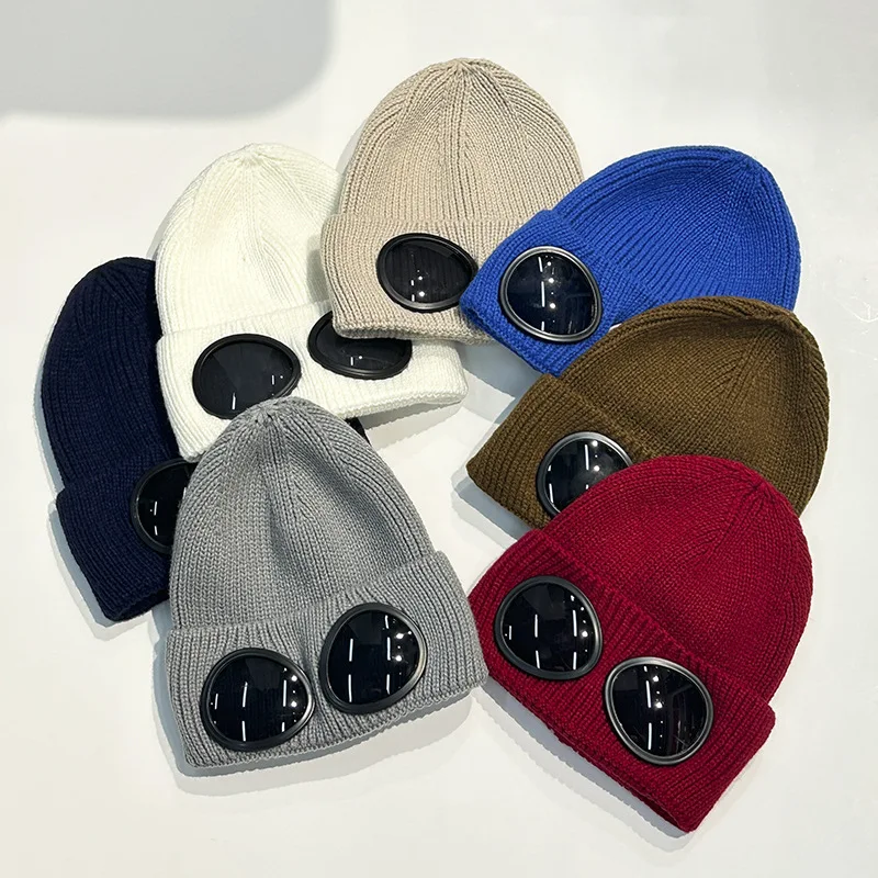 

Women Men Winter Windproof Glasses Knitted Hat Winter Warm Beanie Hats Ski Mask Cap Outdoor Ear Protection Sports Cold Hat