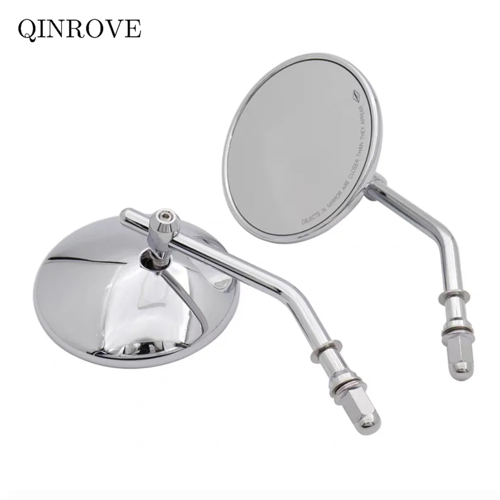 Motorcycle Rear Mirror White Glass Aluminum Alloy Mirror For Harley Sportster 883 1200 Forty-Eight Dyna Low Rider Fatboy Rocker