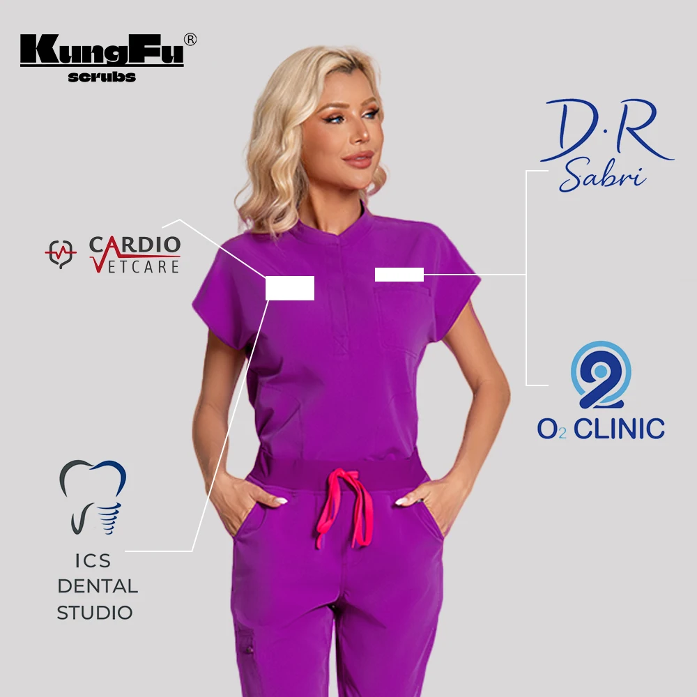 

Women Scrubs Top Multiple Embroidery Styles for Logos or Names Exclusive Customization