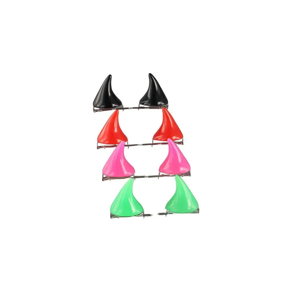Pasador estéreo de Color caramelo, 1 par de accesorios para el cabello para vestido, horquilla para el cabello para mujer, Cosplay de Halloween, Clip para la oreja de cuerno del diablo