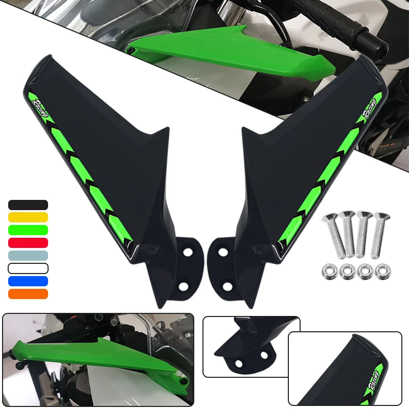 

For NINJA400 ninja 400 Ninja400 18-22 Motorcycle Rearview Mirror Fixed Wind Wing Wind Flow Front Side Spoiler Winglets Parts