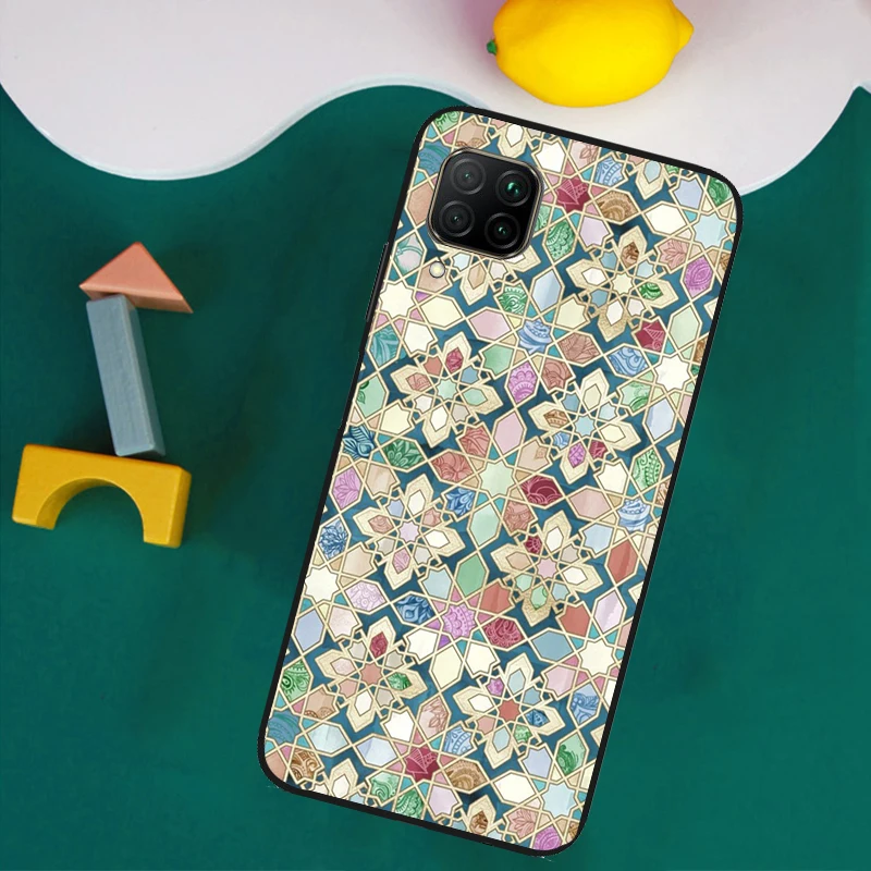 كتم البلاط المغربي فسيفساء لهواوي نوفا 11i 12s 12i 8i 7i Y73 Y70 Y90 Y60 Y72 Y61 Y91 9 10 SE P30 Pro P40 Lite Case
