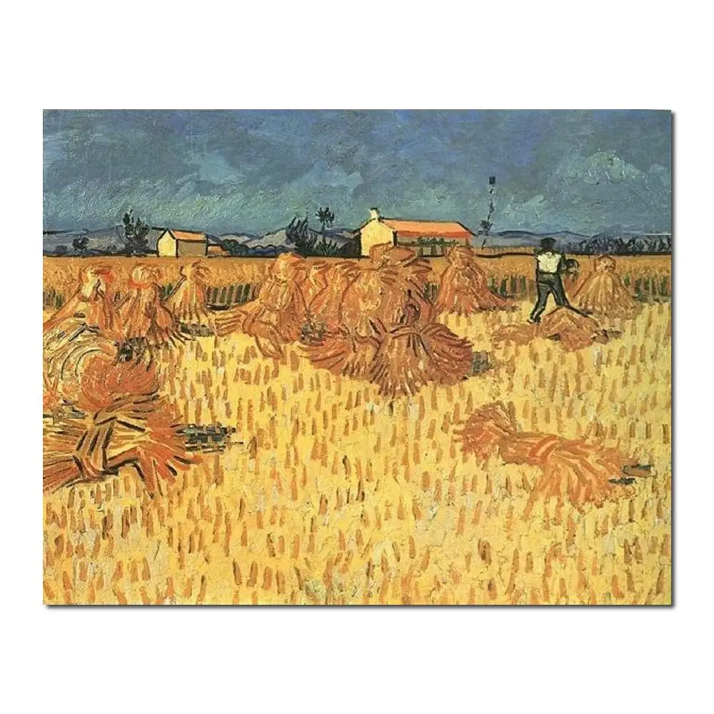 

Hand Painted Vincent Van Gogh Painting Harvest in Provence Canvas Art Reproduction Modern Landscape High Quality Home Decor