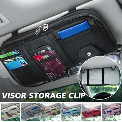 Car Sun Visor Organizer Multi-pocket Zipper Auto Truck SUV Storage Pouch Bills Pen Card Glasses Holder Car Accessories Gadget