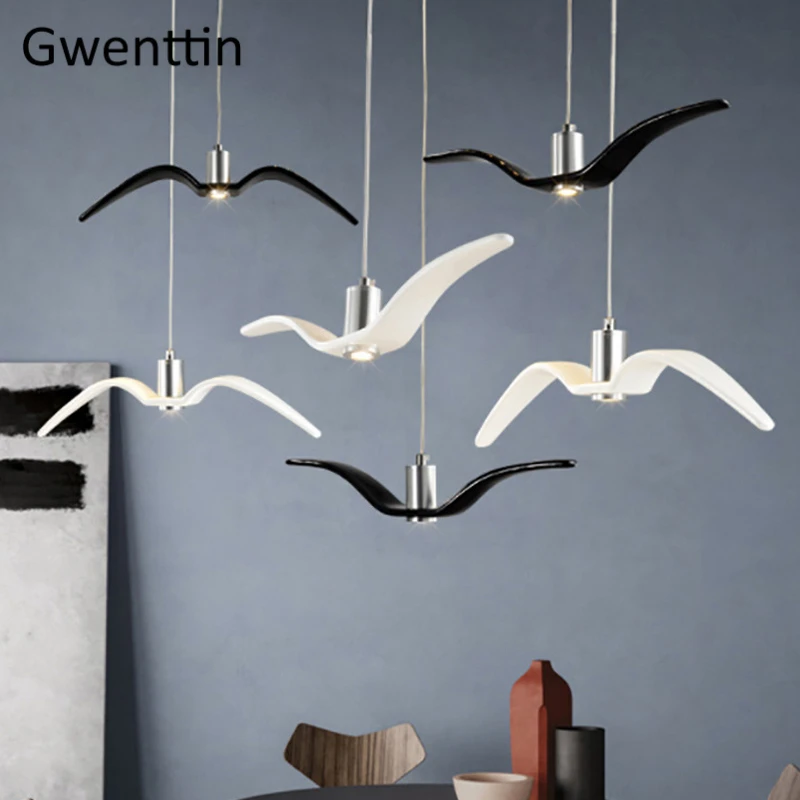 Modern LED Decor Seagull Pendant Light Chandelier Hanging Lamp for Dinning Room Hotel Bedroom Lighting Fixture Ceiling Luminaire