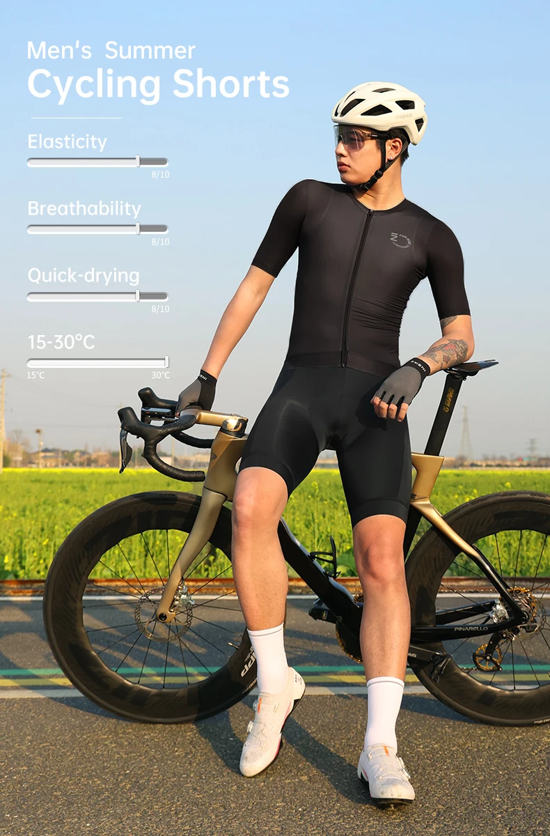 INBIKE Herren-Radlerhose mit Seitlichen Netztaschen 5-6H Gepolsterte Herren-Mountainbike-Rennrad-Halbhose Fahrradhose – Detail 1