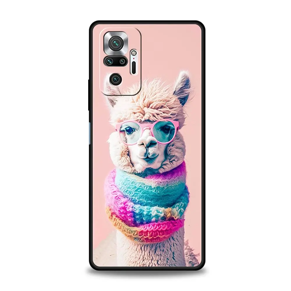 Kawaii Alpaca lovely Phone Case For Xiaomi Redmi Note 13 12 5G 11 10 Pro Plus 4G 9S 9 8 7 9T 13C 12C 10C 9C 9A Silicone Cover