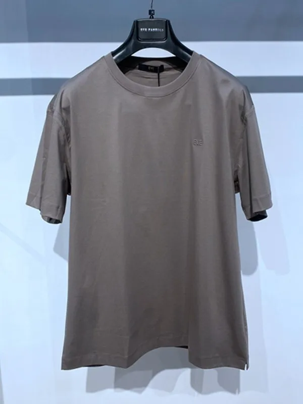 

EVE De U Men's Summer Thin ort Sve T-irt round Ne Coffee Color Skin-friendly Cool Feeling Breathable Casual Faion