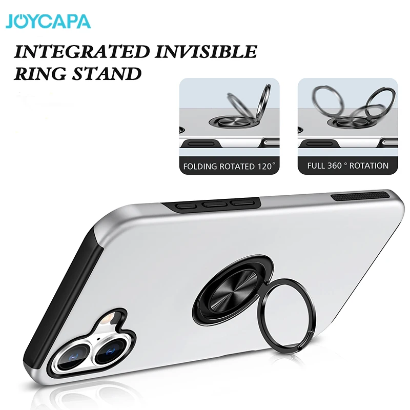 Ring halter Halterung magnetische stoß feste Hülle für iPhone 16 15 13 12 14 11 pro x xs xr max 8 7 plus se matte Hybrid-Panzerung abdeckung