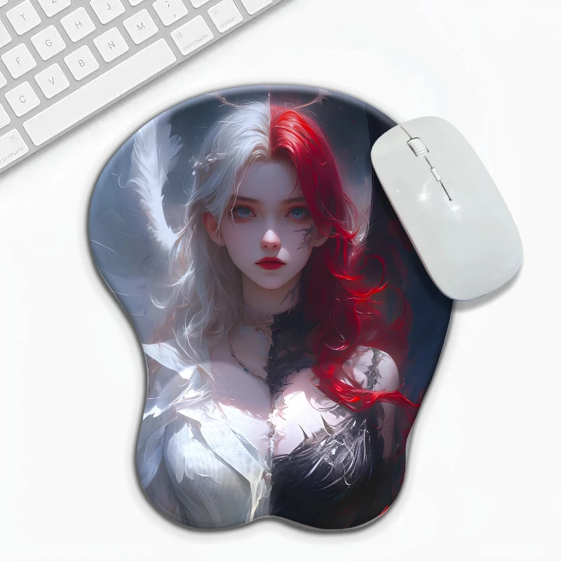 Gothic Darkwear Neo-Traditional Y2K Art Beauty 3D Silicone Wrist Rest Mouse Pad Desk Pad Suitable for Gaming Use Ergonomic