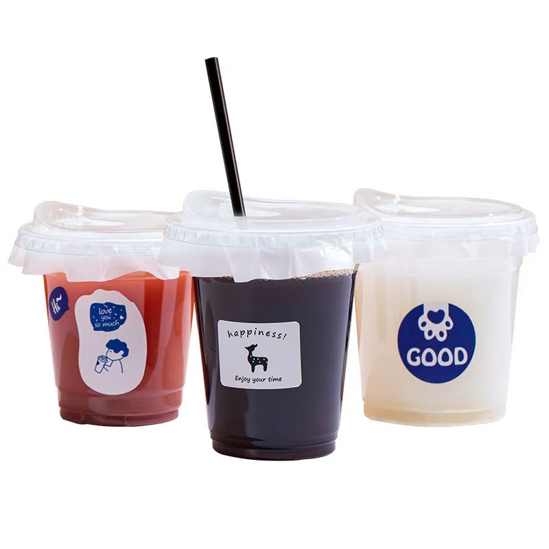 10pcs Disposable Packaged Internet-Famous Dudu Cup Cold Drink Plastic Cup, Coffee Coconut Milk Latte, Tea, PET Beverage Cup - view 4