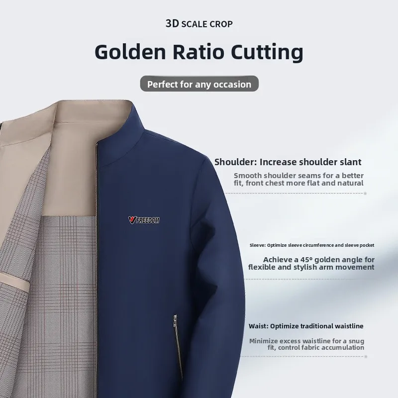 

Yaloo Мужская деловая повседневная куртка с ветрозащитным воротником-стойкой, весна-осень, новая мода, универсальная мужская верхняя одежда, полиэфирная ткань