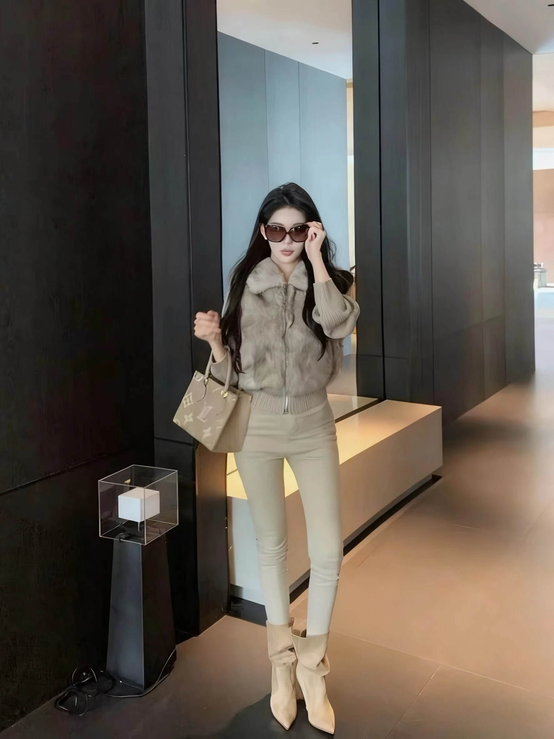 

High Waist Korean Sle Slim Fit Pencil Pants Elastic Waist Tummy Control Bootcut Nine Month Jeans Women's Faion Slimming