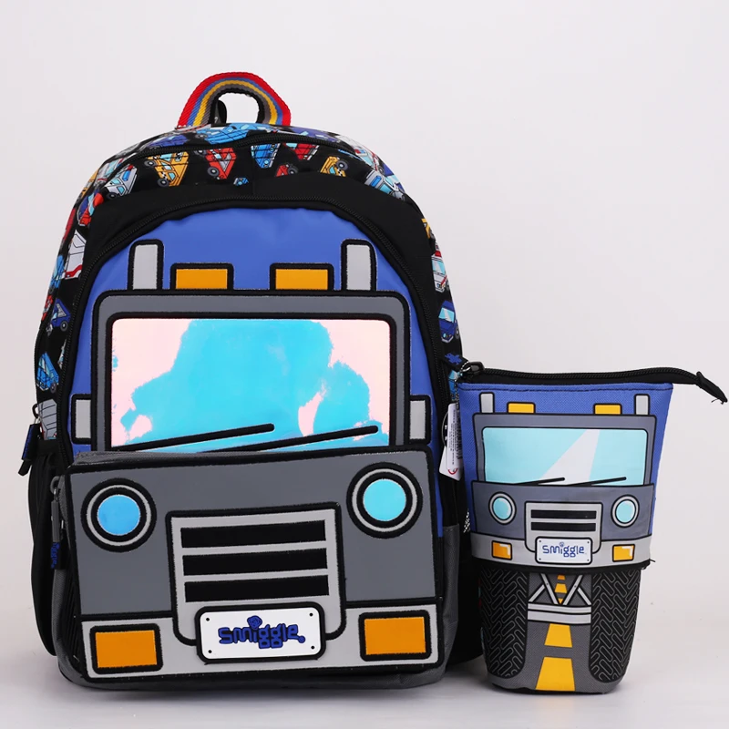 

Cartoon Car Head Elementary School Students Lightweight Large Capacity Medium-Sized Backpack Pencil Case Kettle Outdoor Backpack