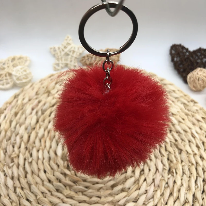 Wholesale Multicolor Furry Pom Pom Keychain, Fun Gift