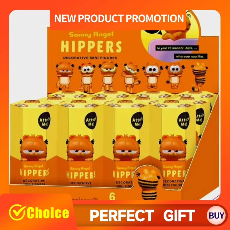 

Sonny Angel&Garfield orange chubby cat cartoon blind box mobile phone decoration trendy toy figurine birthday gift