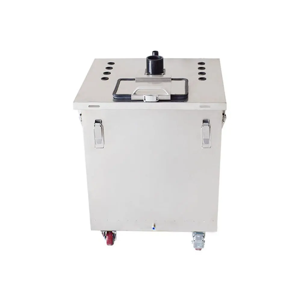 Barril de fornecimento de pó centralizado de aço inoxidável, máquina de pulverização eletrostática quadrada, barril de pó de máquina de pulverização de plástico