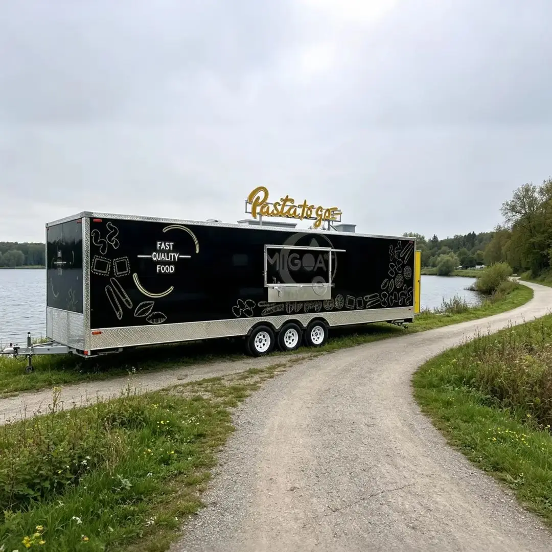

3-Axle Commercial Food Truck Mobile Kitchen for Pasta Fast Food Street Vending Full Kitchen Equipment Included