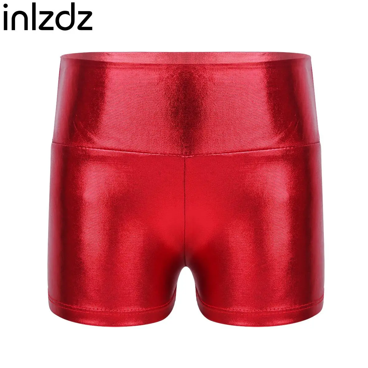 

Fashion Kids Girls Metallic Shiny High Waist Dance Shorts Bottoms Activewear for Ballet Dance Gymnastic Sports Workout Dancewear