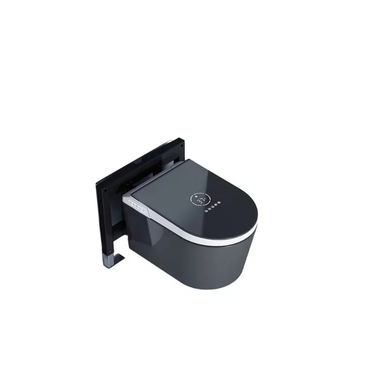 Smart Wall-Mounted Induction Toilet Concealed Hanging Integrated Bowl Intelligent Water Tank Elongated Shape Remote Control