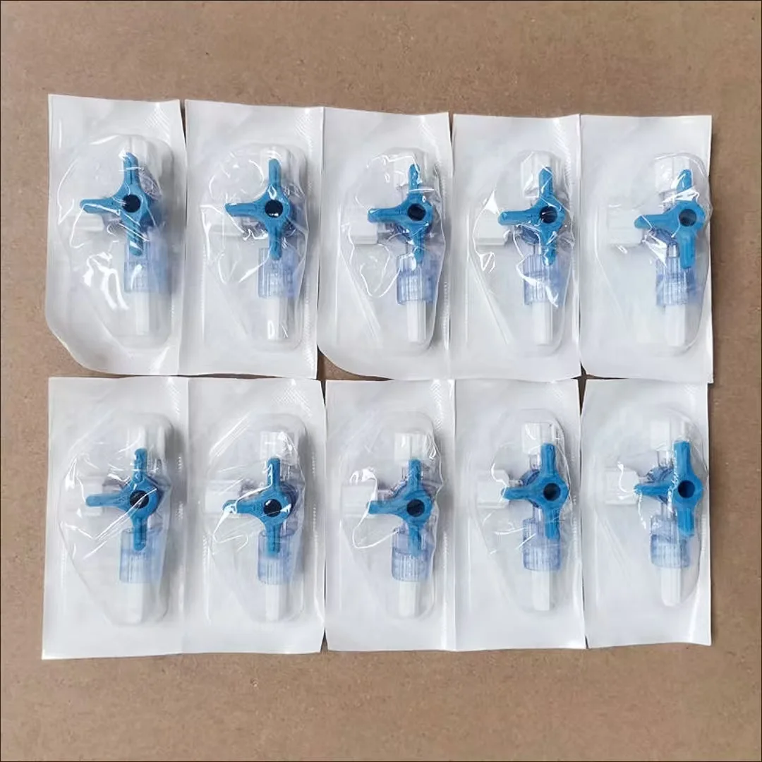 Disposable Three-Way Valve for Fluid Control, 50 Units