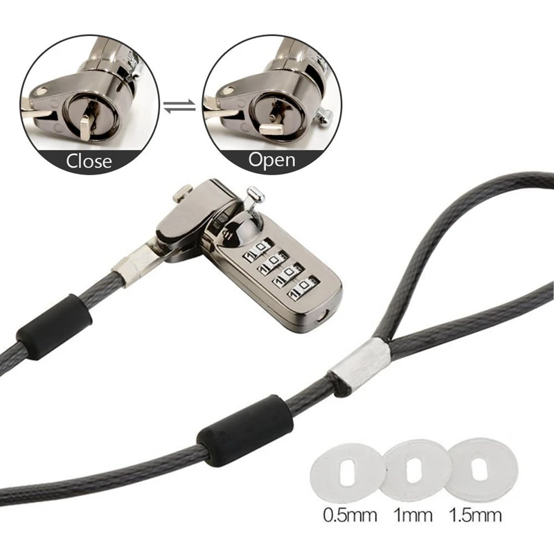 Notebook Cable Lock 4 Digit Combination Computer Lock Security Password Anti-theft Chain For Laptop Notebook PC