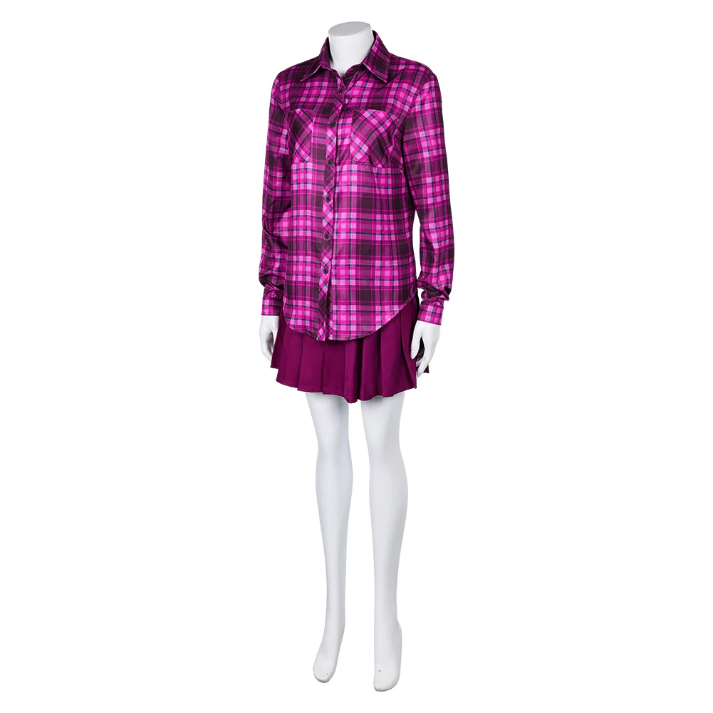 Frauen Cady Heron Cosplay Kostüm 2024 Film bedeuten Mädchen Rollenspiel Outfits Mädchen Erwachsene Frau lila Plaid Shirt Halloween Anzüge