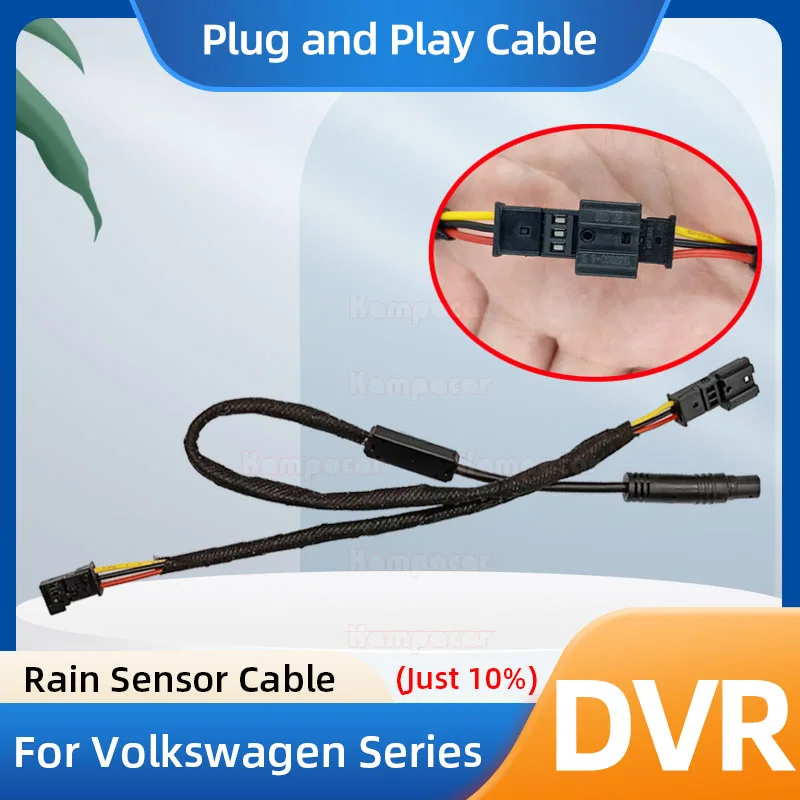 Kampacar ECVW01 Wifi Car Dvr DashCam Video Recorder Plug And Play Cable For Volkswagen VW Rain Sensor Cable (Not Support Return)