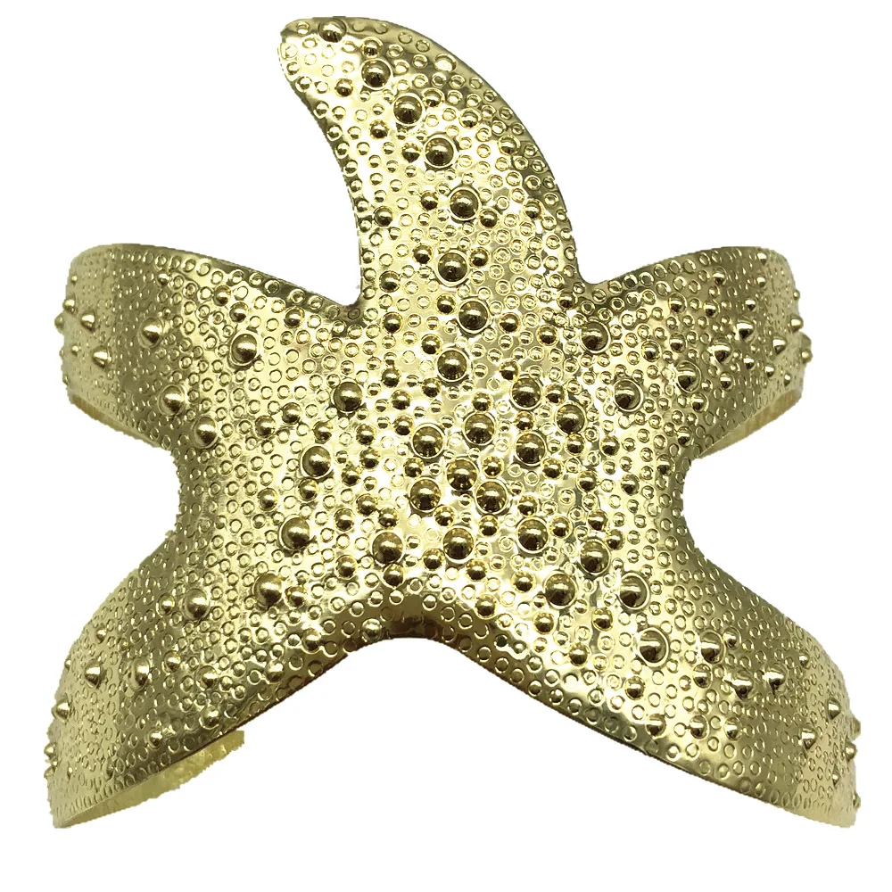New niche design with a minimalist and fashionable starfish design for women\'s open-end bracelet